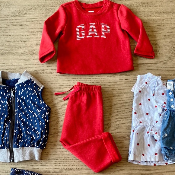 Baby Girls Red, Blue White Capsule Wardrobe - Picture 3 of 4